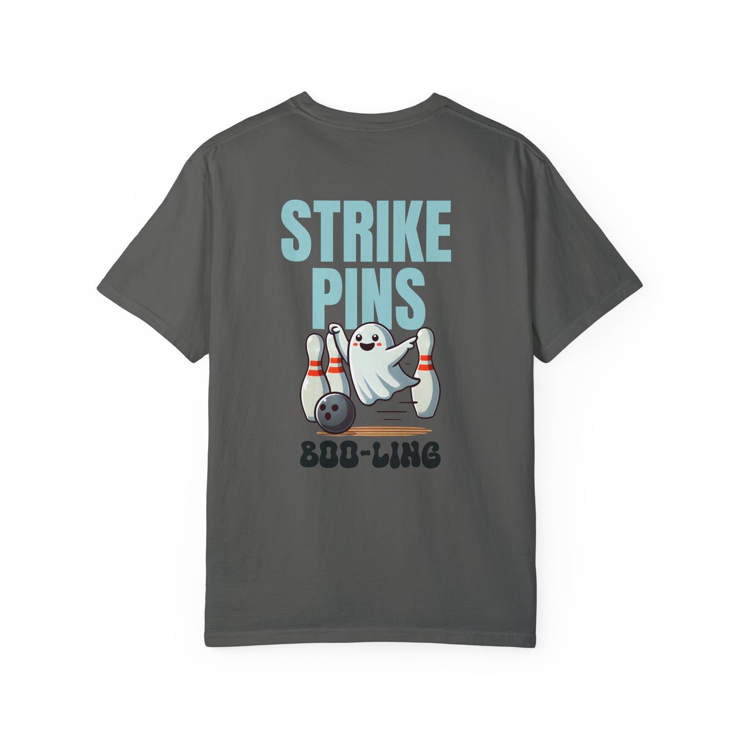 Halloween Bowling T-shirt, Custom Team Name Strike Lanes Boo-ling Ghost Sheet Design, Unisex Tee, Costume Party Shirt, Holiday Bowling Gift,